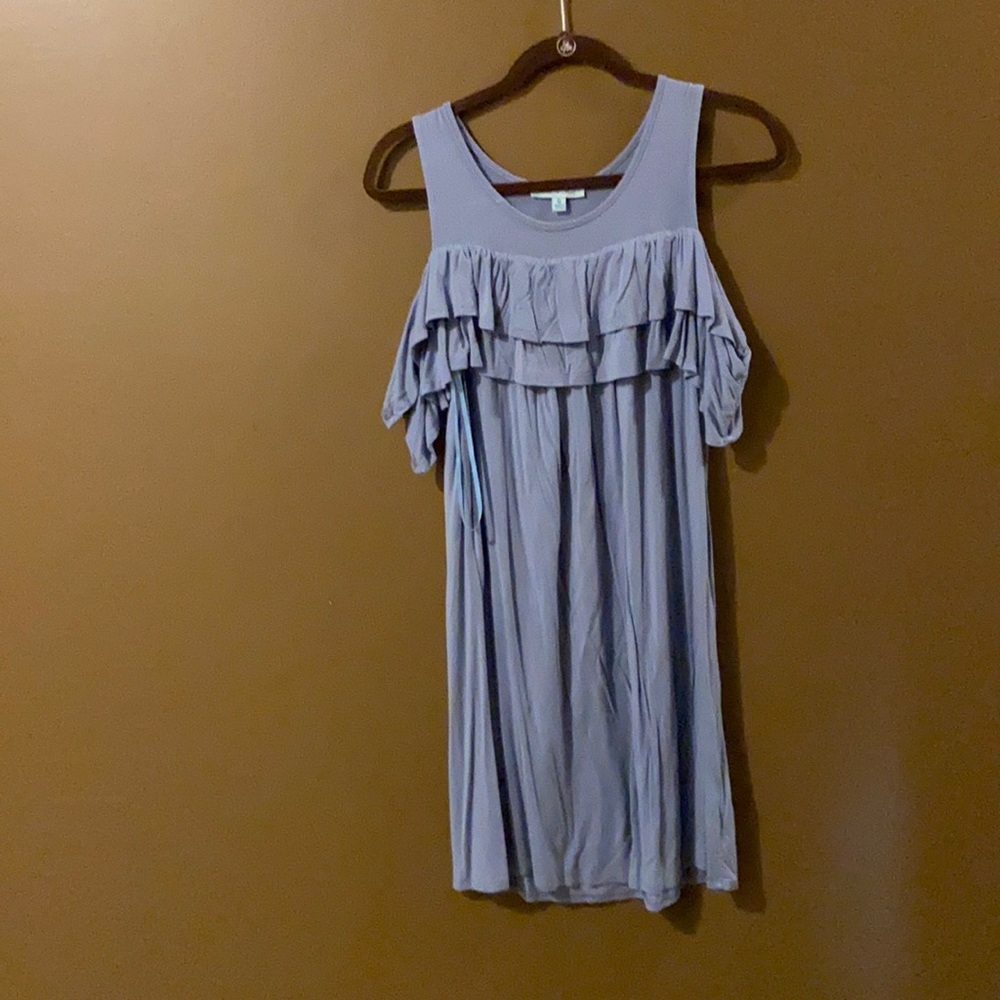 Cold shoulder ruffle dress